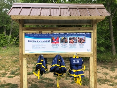 SafeKids Life Jacket Loaner Station in Lake Michigan