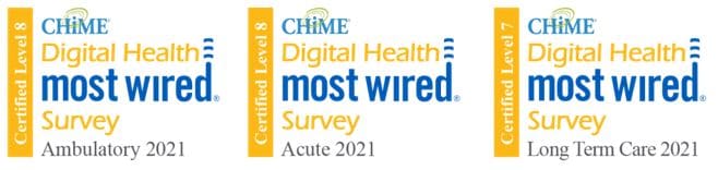 Photo of 2021 CHIME Most Wired Recognition.