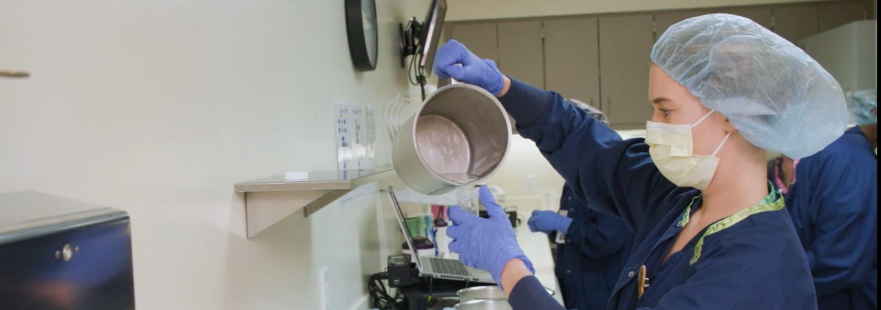 Photo of donor milk processing.