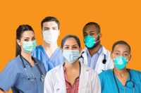 Bronson team members wearing masks and scrubs.