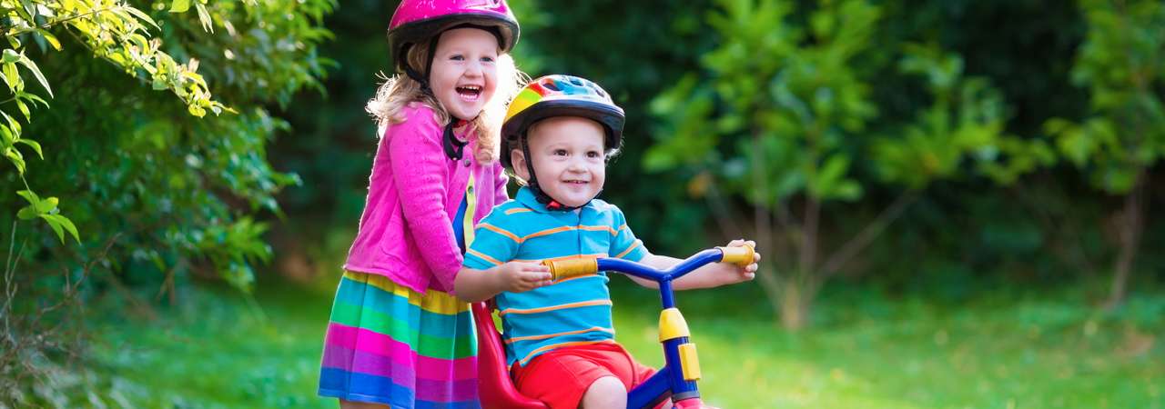 Photo of children riding bikes.