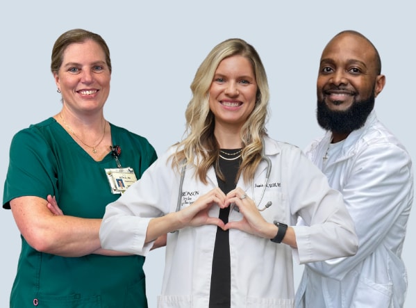 Three Bronson nurses smiling for the camera