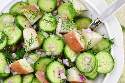 Photo of cucumber and potato salad