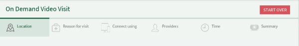 Screenshot of 'On Demand Video Visit' interface.