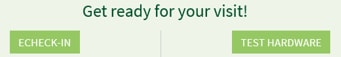 Screenshot of 'Echeck-in' and 'Test Hardware' buttons.
