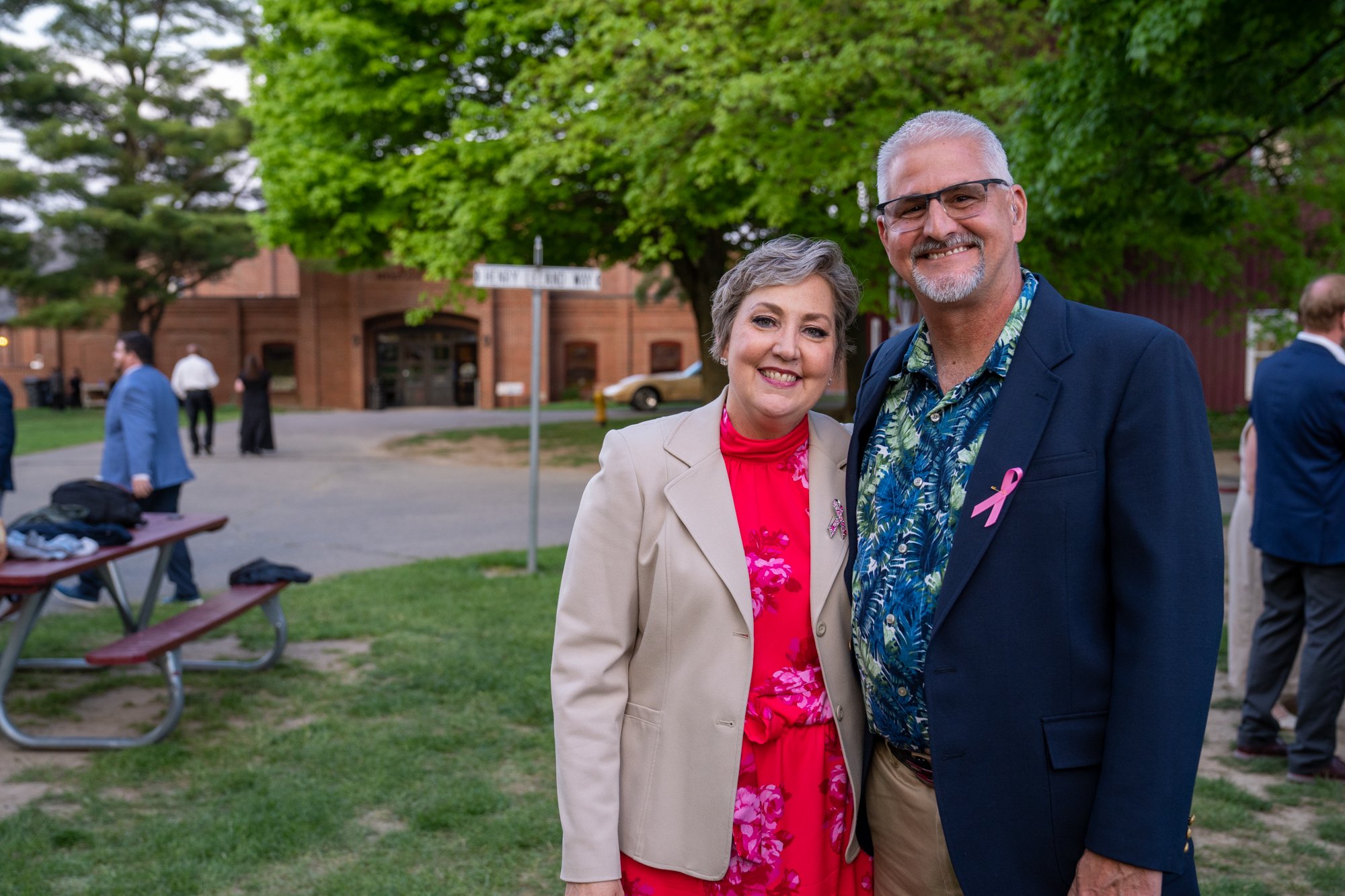 Karen Nawrocki and her husband smiling at the Annual Cancer Care Spring Fling