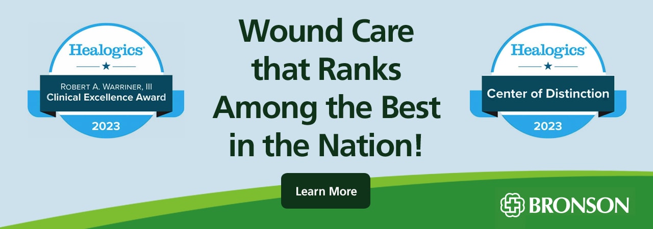 Wound award icons with wound care that ranks among the best in the nation verbiage