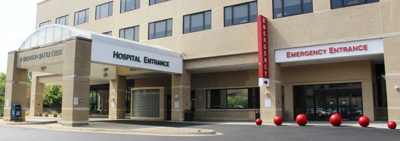 Bronson Battle Creek Hospital entrance. 